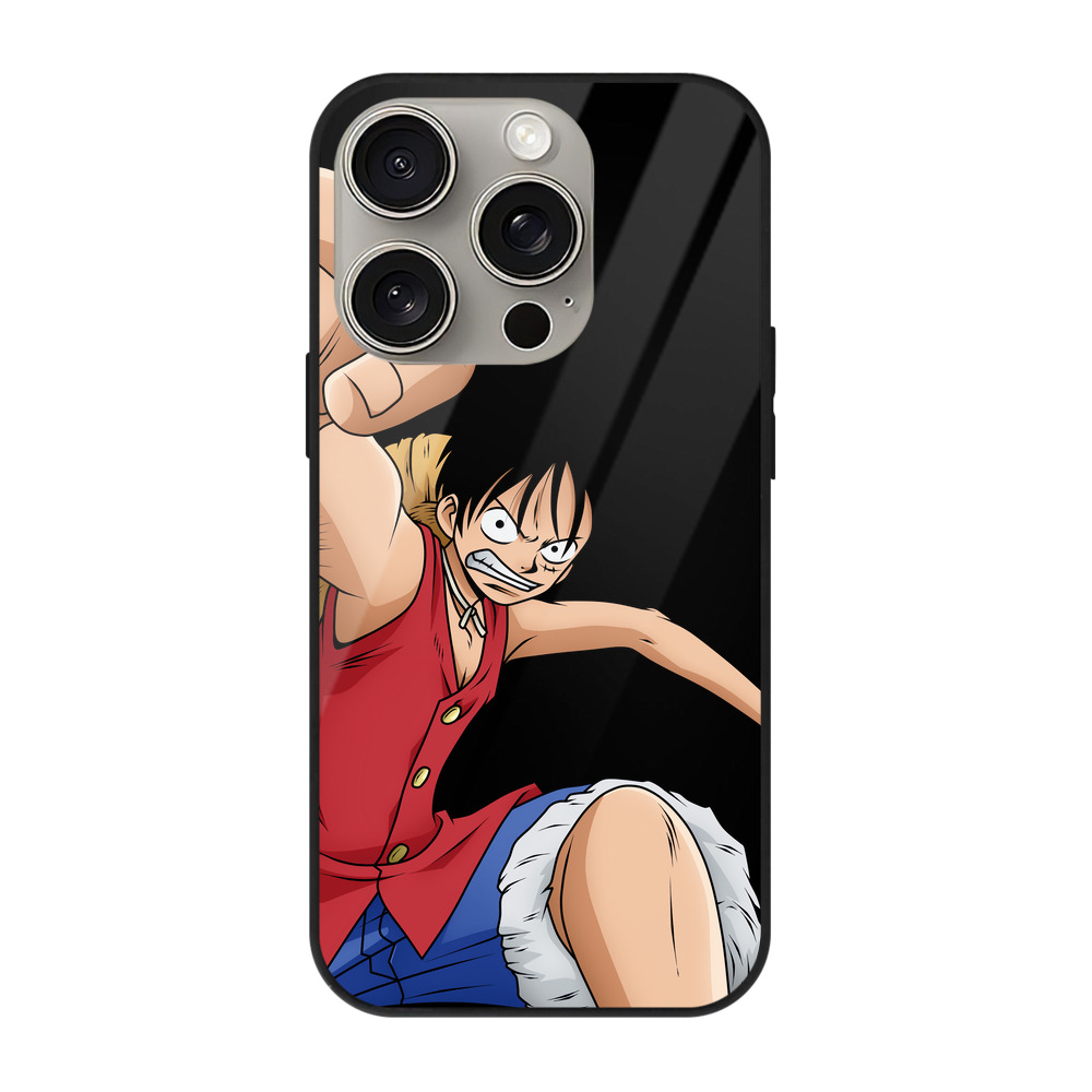 （画像用） ワンピース モンキー・D・ルフィ ONE PIECE Monkey D. Luffy 【iPhone15Pro対応】スマホケース 耐衝撃＆黄変防止 背面ガラス