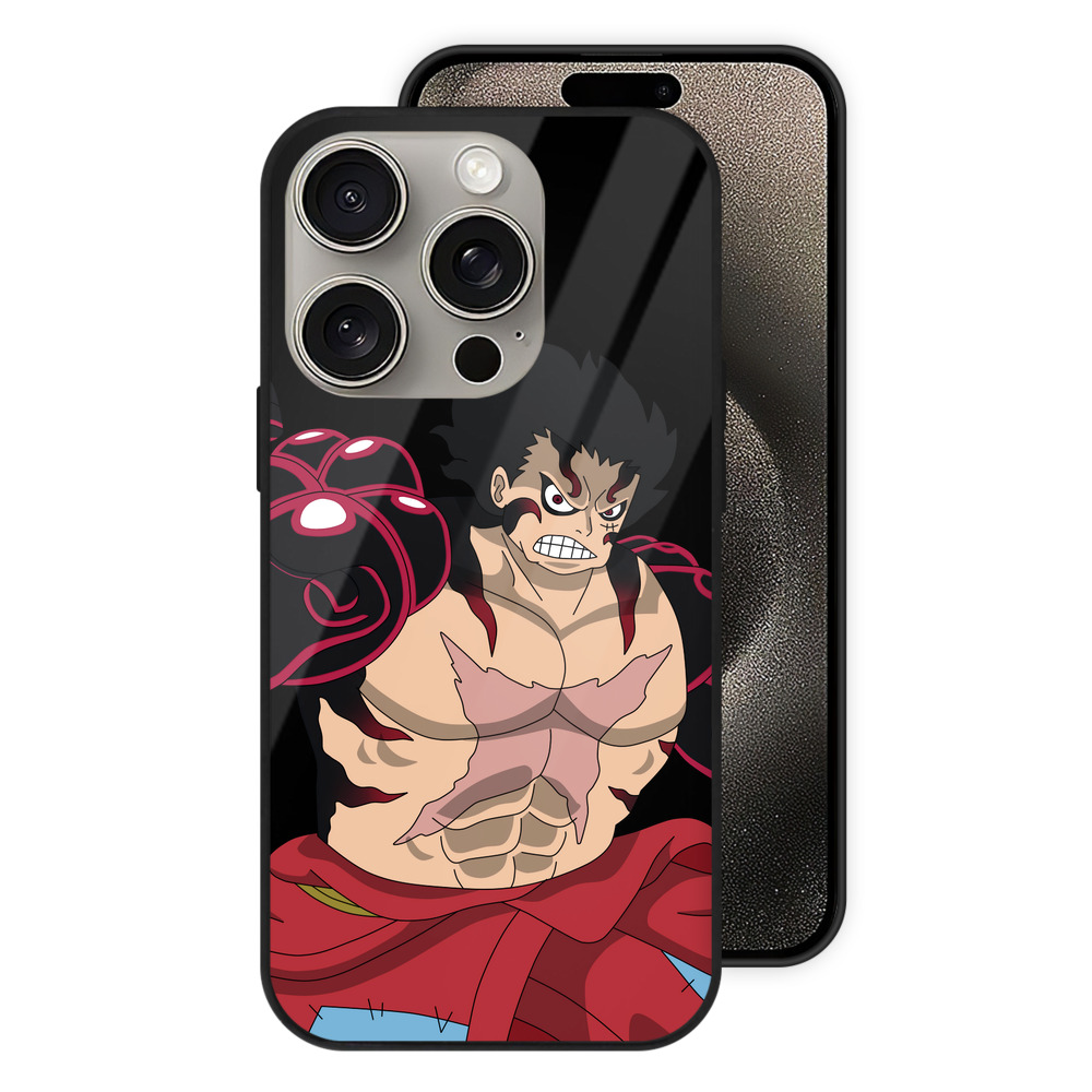（画像用） ワンピース モンキー・D・ルフィ ONE PIECE Monkey D. Luffy 【iPhone15Pro対応】スマホケース 耐衝撃＆黄変防止 背面ガラス