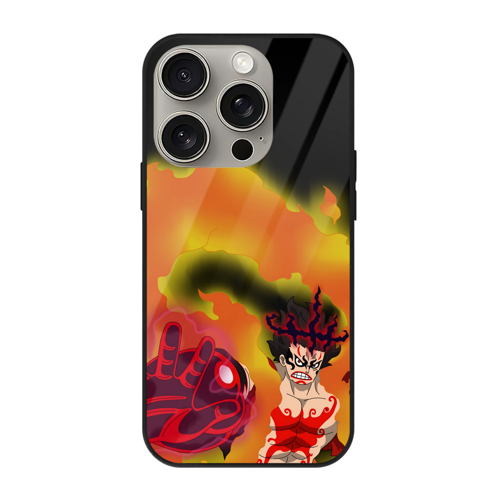 （画像用） ワンピース モンキー・D・ルフィ ONE PIECE Monkey D. Luffy 【iPhone15Pro対応】スマホケース 耐衝撃＆黄変防止 背面ガラス