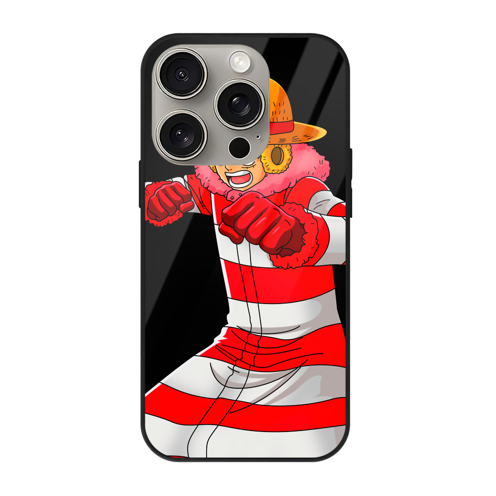 （画像用） ワンピース モンキー・D・ルフィ ONE PIECE Monkey D. Luffy 【iPhone15Pro対応】スマホケース 耐衝撃＆黄変防止 背面ガラス