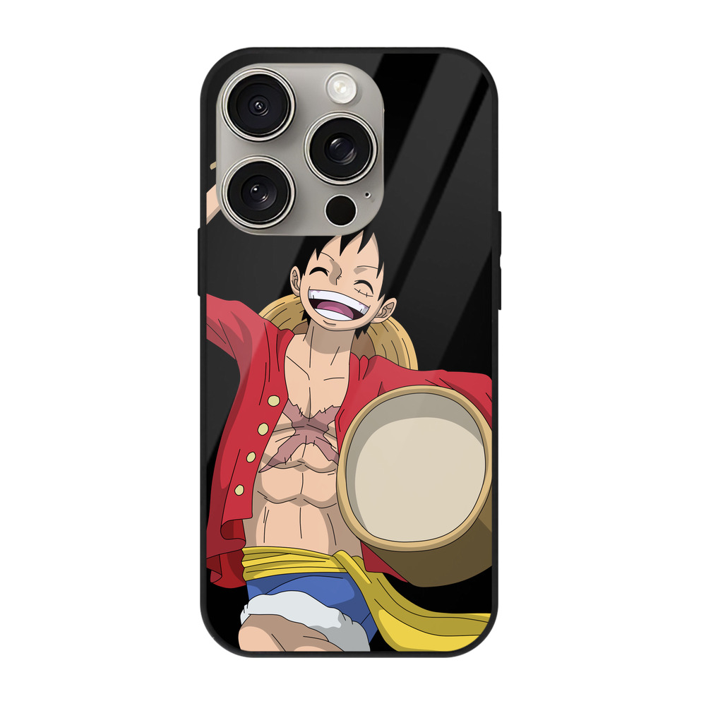 （画像用） ワンピース モンキー・D・ルフィ ONE PIECE Monkey D. Luffy 【iPhone15Pro対応】スマホケース 耐衝撃＆黄変防止 背面ガラス