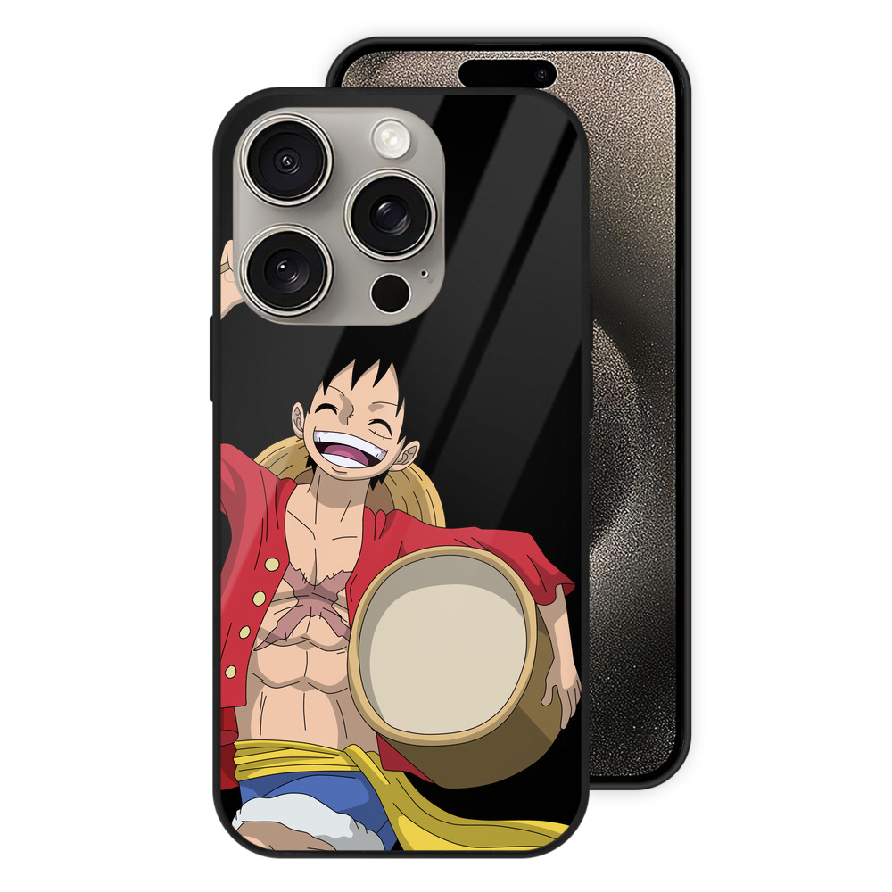 （画像用） ワンピース モンキー・D・ルフィ ONE PIECE Monkey D. Luffy 【iPhone15Pro対応】スマホケース 耐衝撃＆黄変防止 背面ガラス