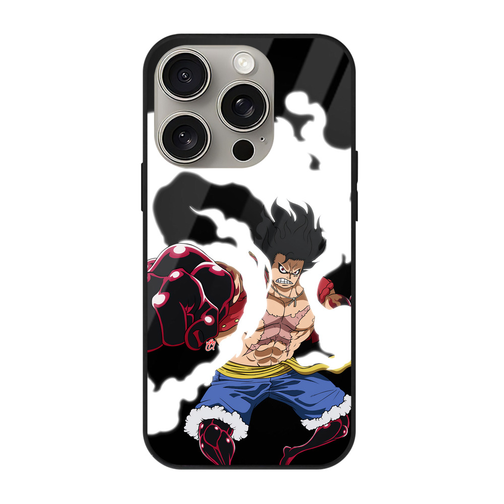 （画像用） ワンピース モンキー・D・ルフィ ONE PIECE Monkey D. Luffy 【iPhone15Pro対応】スマホケース 耐衝撃＆黄変防止 背面ガラス