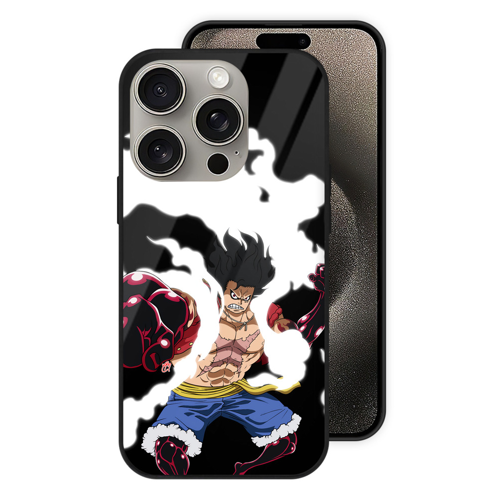 （画像用） ワンピース モンキー・D・ルフィ ONE PIECE Monkey D. Luffy 【iPhone15Pro対応】スマホケース 耐衝撃＆黄変防止 背面ガラス