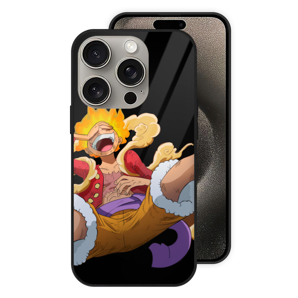 （画像用） ワンピース モンキー・D・ルフィ ONE PIECE Monkey D. Luffy 【iPhone15Pro対応】スマホケース 耐衝撃＆黄変防止 背面ガラス