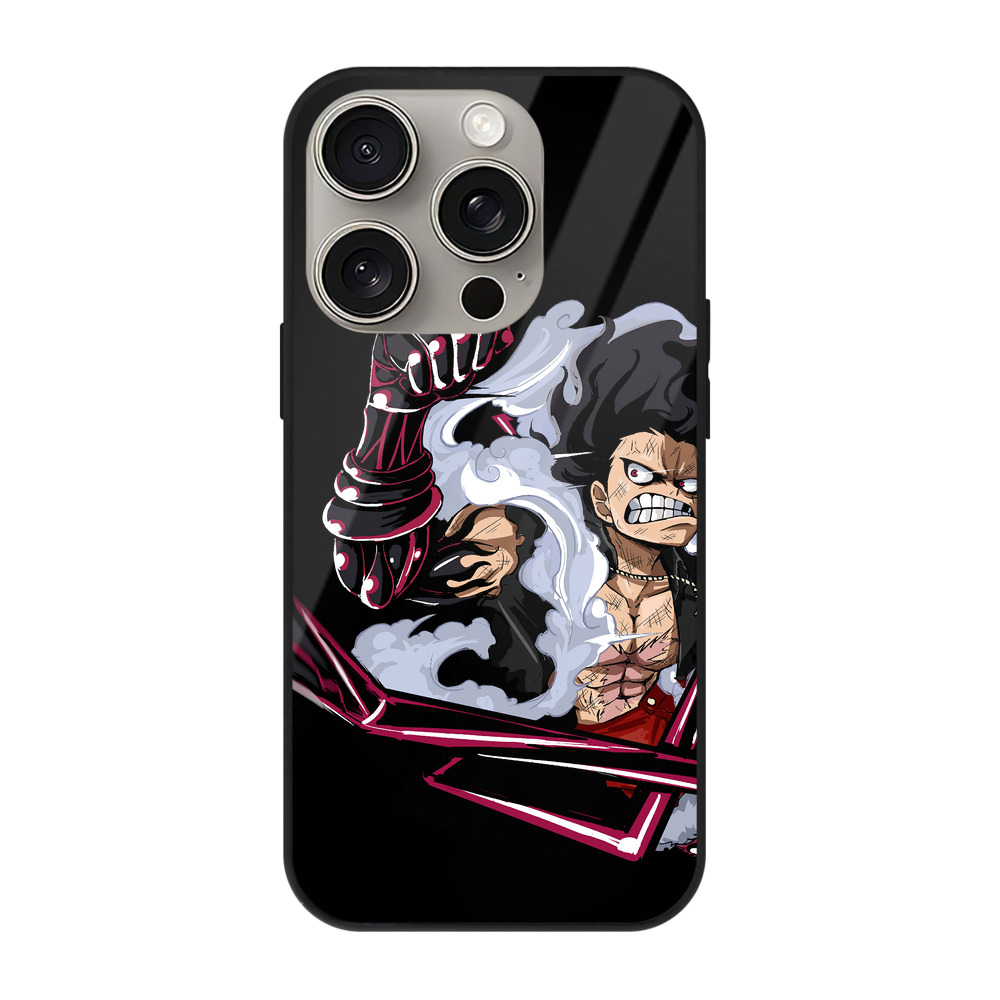 （画像用） ワンピース モンキー・D・ルフィ ONE PIECE Monkey D. Luffy 【iPhone15Pro対応】スマホケース 耐衝撃＆黄変防止 背面ガラス