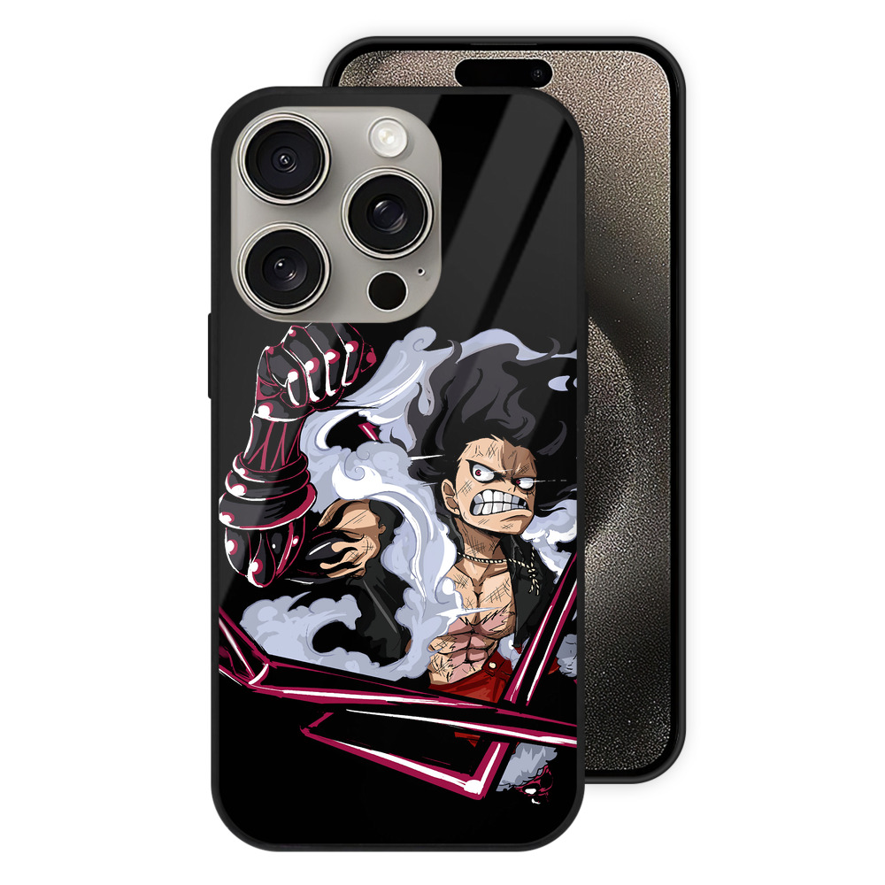 （画像用） ワンピース モンキー・D・ルフィ ONE PIECE Monkey D. Luffy 【iPhone15Pro対応】スマホケース 耐衝撃＆黄変防止 背面ガラス