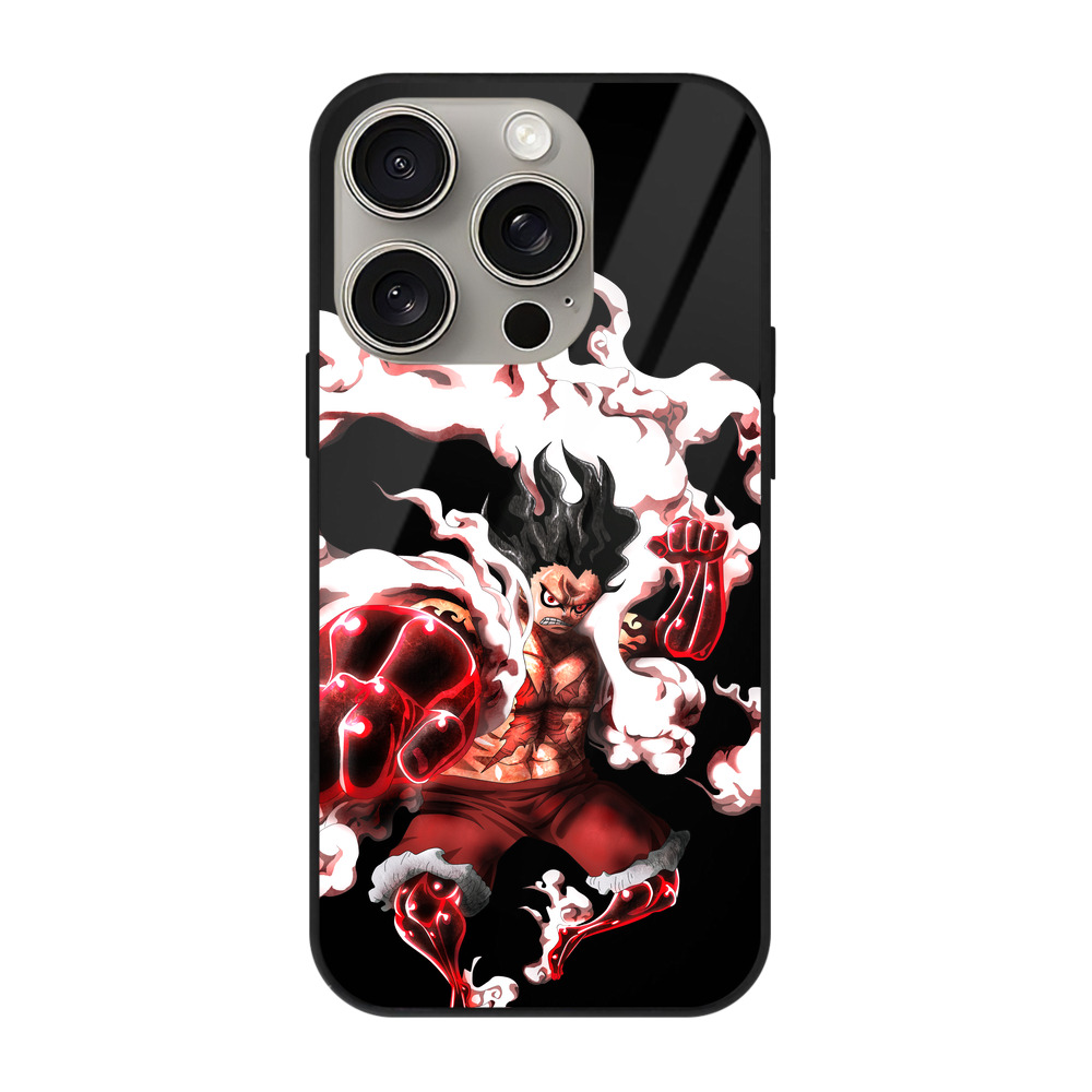 （画像用） ワンピース モンキー・D・ルフィ ONE PIECE Monkey D. Luffy 【iPhone15Pro対応】スマホケース 耐衝撃＆黄変防止 背面ガラス