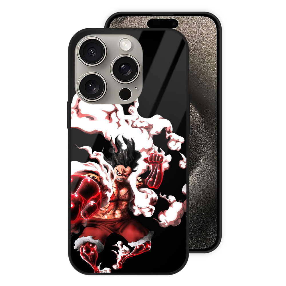 （画像用） ワンピース モンキー・D・ルフィ ONE PIECE Monkey D. Luffy 【iPhone15Pro対応】スマホケース 耐衝撃＆黄変防止 背面ガラス