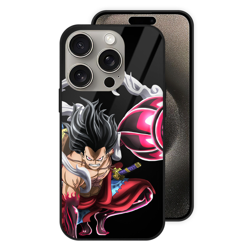 （画像用） ワンピース モンキー・D・ルフィ ONE PIECE Monkey D. Luffy 【iPhone15Pro対応】スマホケース 耐衝撃＆黄変防止 背面ガラス