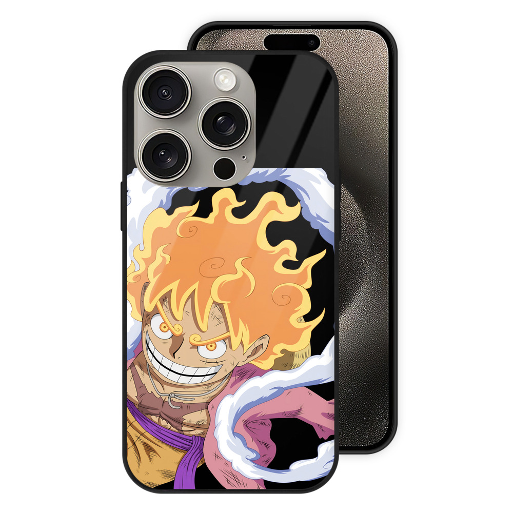 （画像用） ワンピース モンキー・D・ルフィ ONE PIECE Monkey D. Luffy 【iPhone15Pro対応】スマホケース 耐衝撃＆黄変防止 背面ガラス