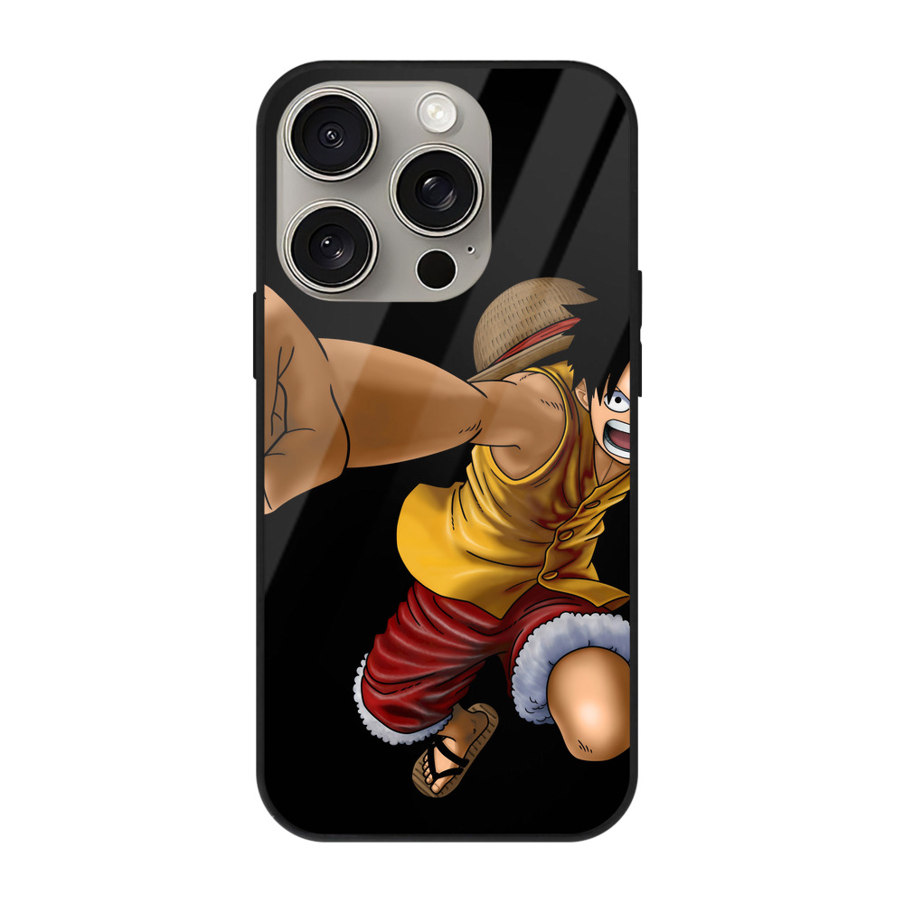 （画像用） ワンピース モンキー・D・ルフィ ONE PIECE Monkey D. Luffy 【iPhone15Pro対応】スマホケース 耐衝撃＆黄変防止 背面ガラス