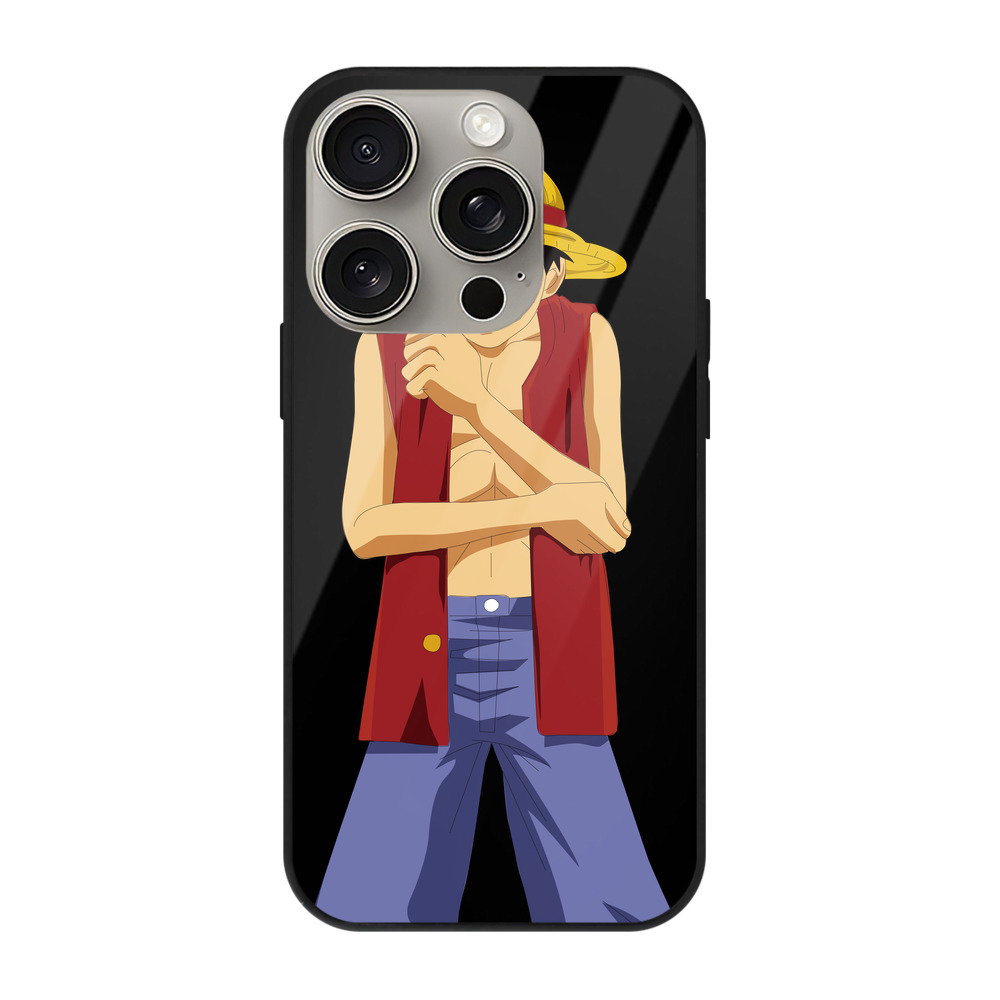 （画像用） ワンピース モンキー・D・ルフィ ONE PIECE Monkey D. Luffy 【iPhone15Pro対応】スマホケース 耐衝撃＆黄変防止 背面ガラス