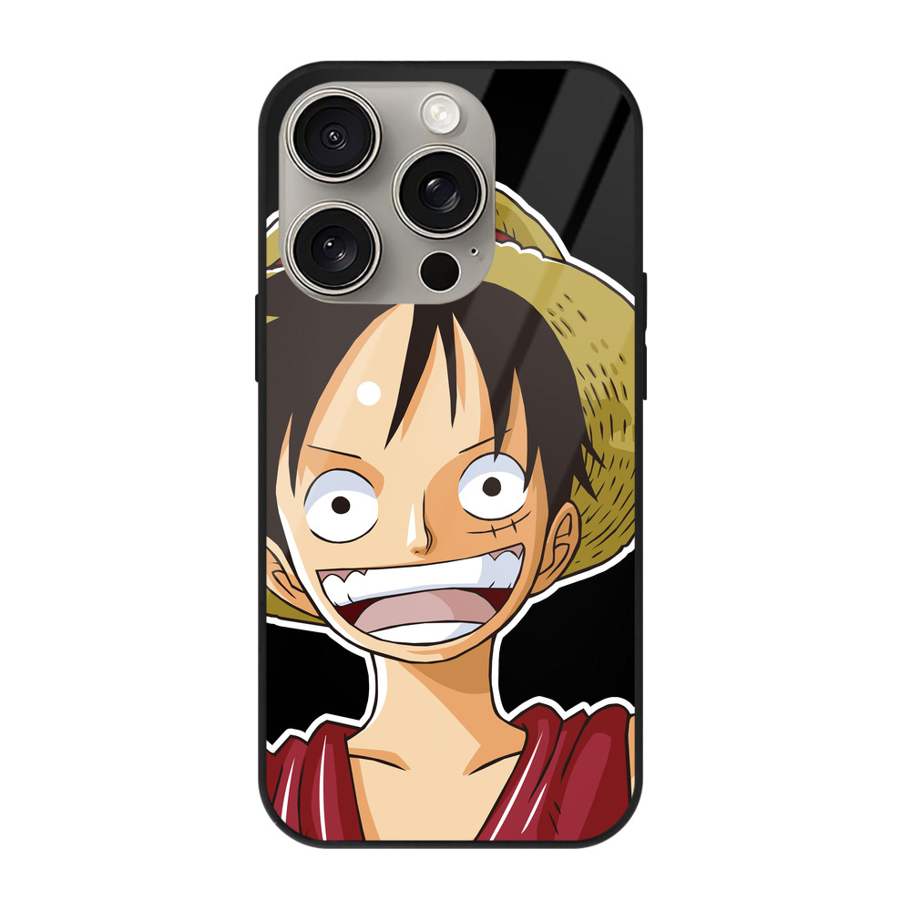 （画像用） ワンピース モンキー・D・ルフィ ONE PIECE Monkey D. Luffy 【iPhone15Pro対応】スマホケース 耐衝撃＆黄変防止 背面ガラス