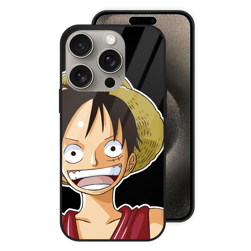 （画像用） ワンピース モンキー・D・ルフィ ONE PIECE Monkey D. Luffy 【iPhone15Pro対応】スマホケース 耐衝撃＆黄変防止 背面ガラス