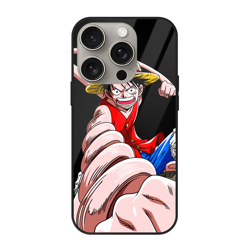 （画像用） ワンピース モンキー・D・ルフィ ONE PIECE Monkey D. Luffy 【iPhone15Pro対応】スマホケース 耐衝撃＆黄変防止 背面ガラス