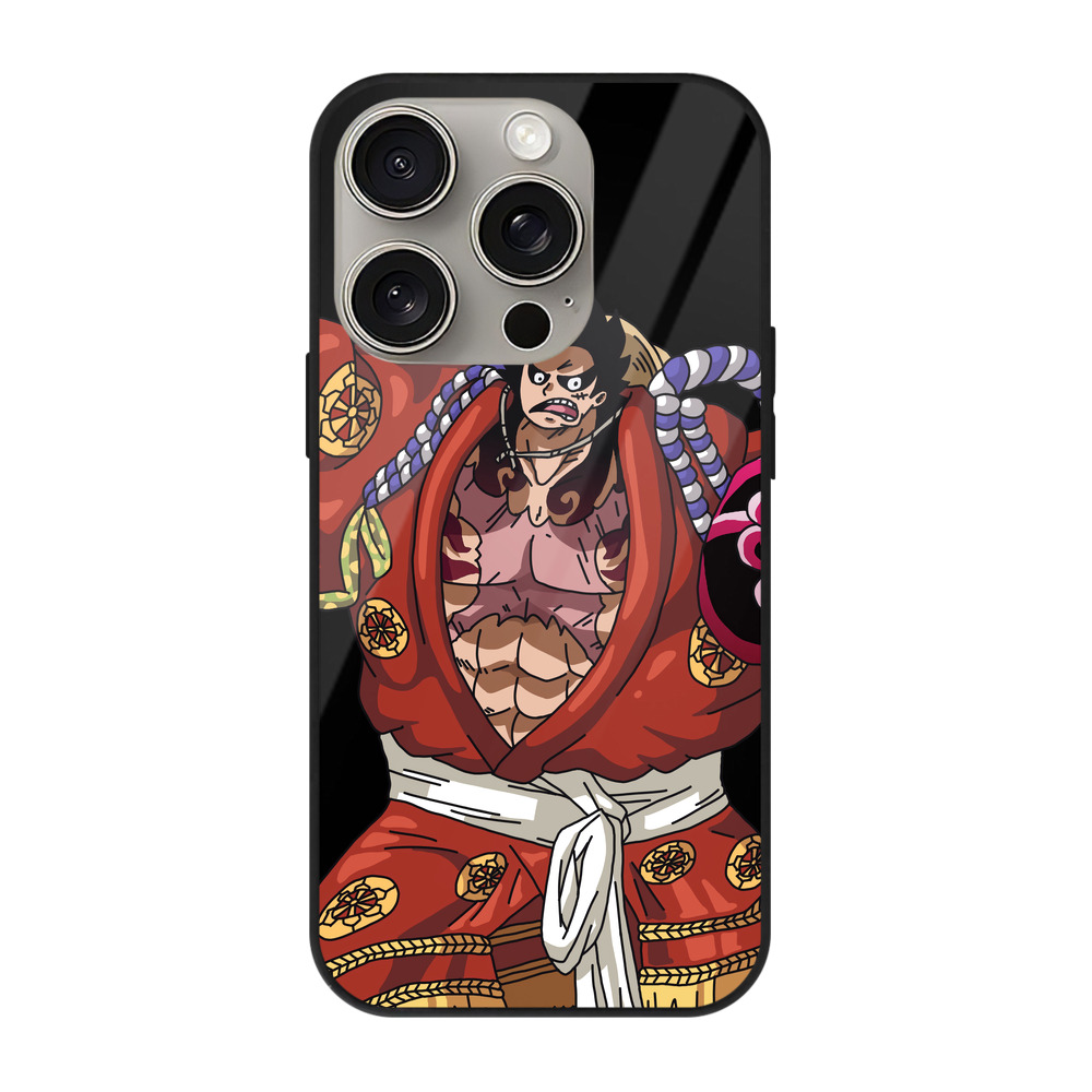 （画像用） ワンピース モンキー・D・ルフィ ONE PIECE Monkey D. Luffy 【iPhone15Pro対応】スマホケース 耐衝撃＆黄変防止 背面ガラス