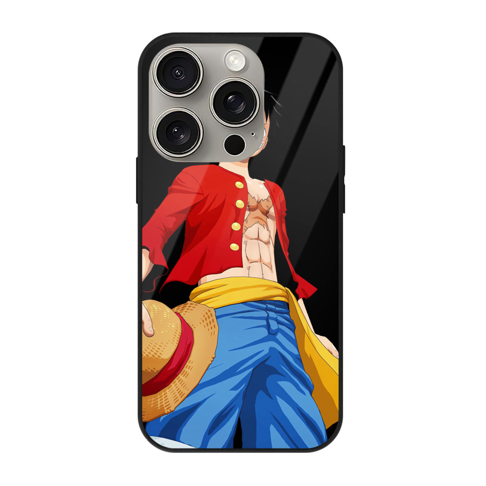 （画像用） ワンピース モンキー・D・ルフィ ONE PIECE Monkey D. Luffy 【iPhone15Pro対応】スマホケース 耐衝撃＆黄変防止 背面ガラス