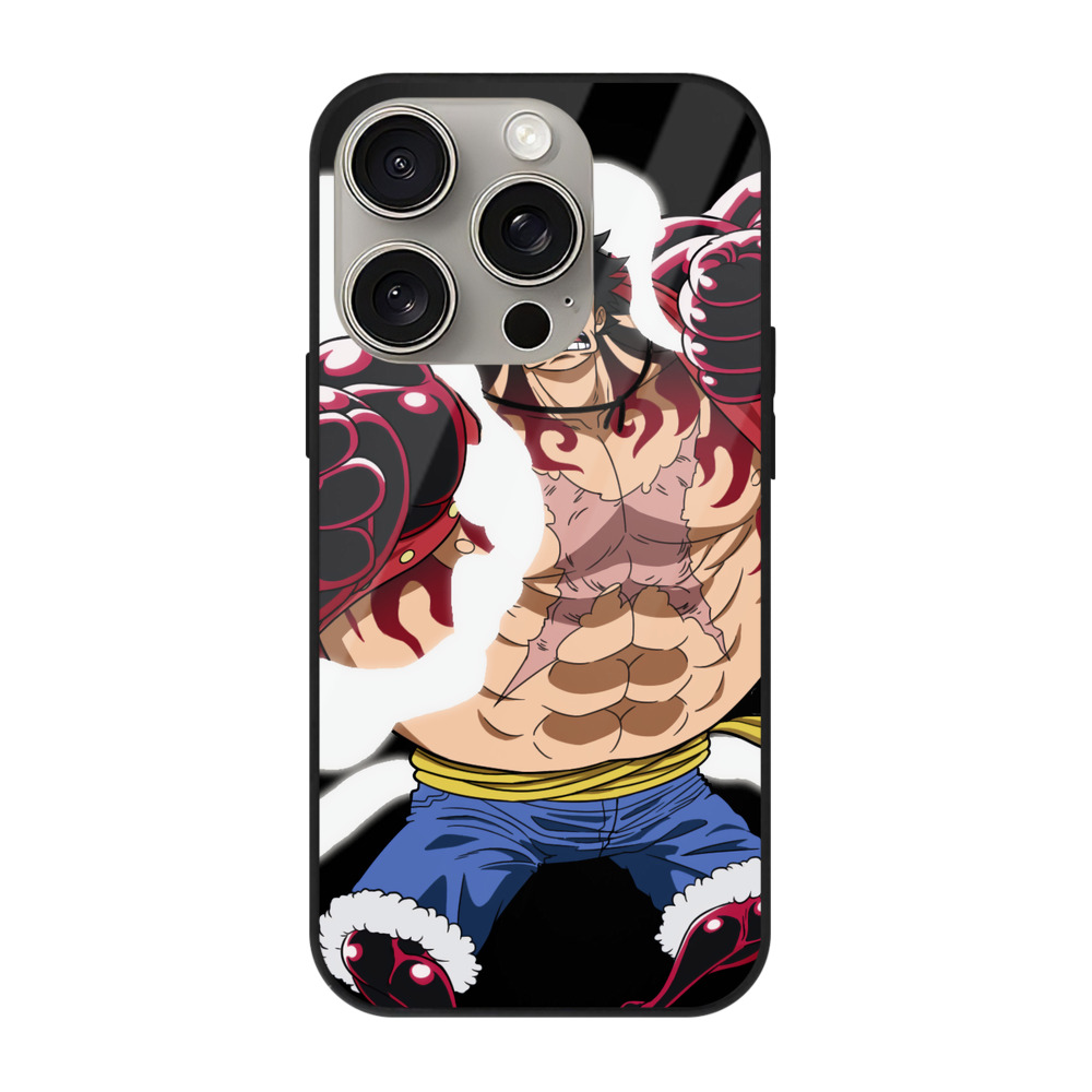 （画像用） ワンピース モンキー・D・ルフィ ONE PIECE Monkey D. Luffy 【iPhone15Pro対応】スマホケース 耐衝撃＆黄変防止 背面ガラス