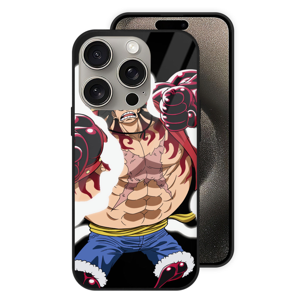 （画像用） ワンピース モンキー・D・ルフィ ONE PIECE Monkey D. Luffy 【iPhone15Pro対応】スマホケース 耐衝撃＆黄変防止 背面ガラス