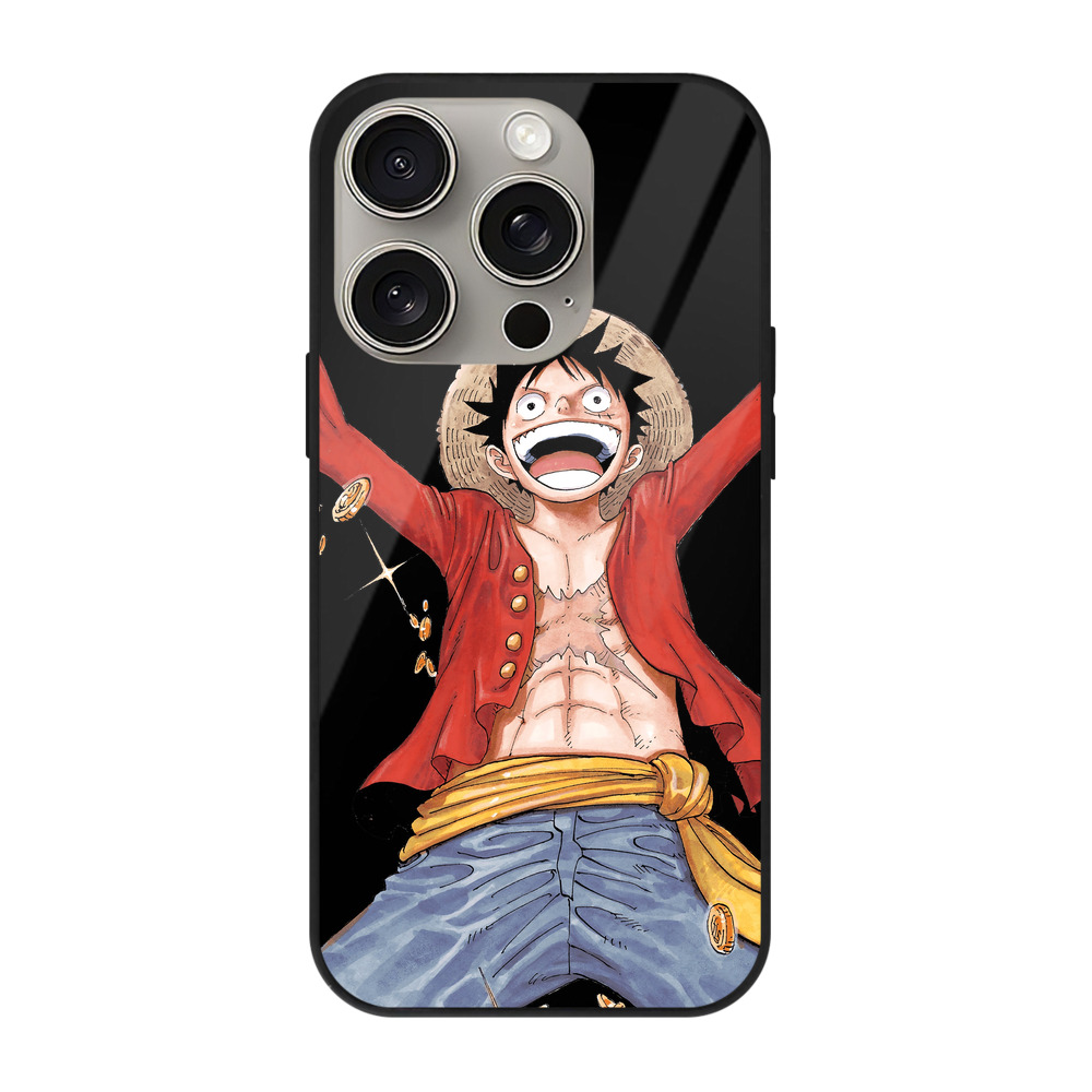 （画像用） ワンピース モンキー・D・ルフィ ONE PIECE Monkey D. Luffy 【iPhone15Pro対応】スマホケース 耐衝撃＆黄変防止 背面ガラス