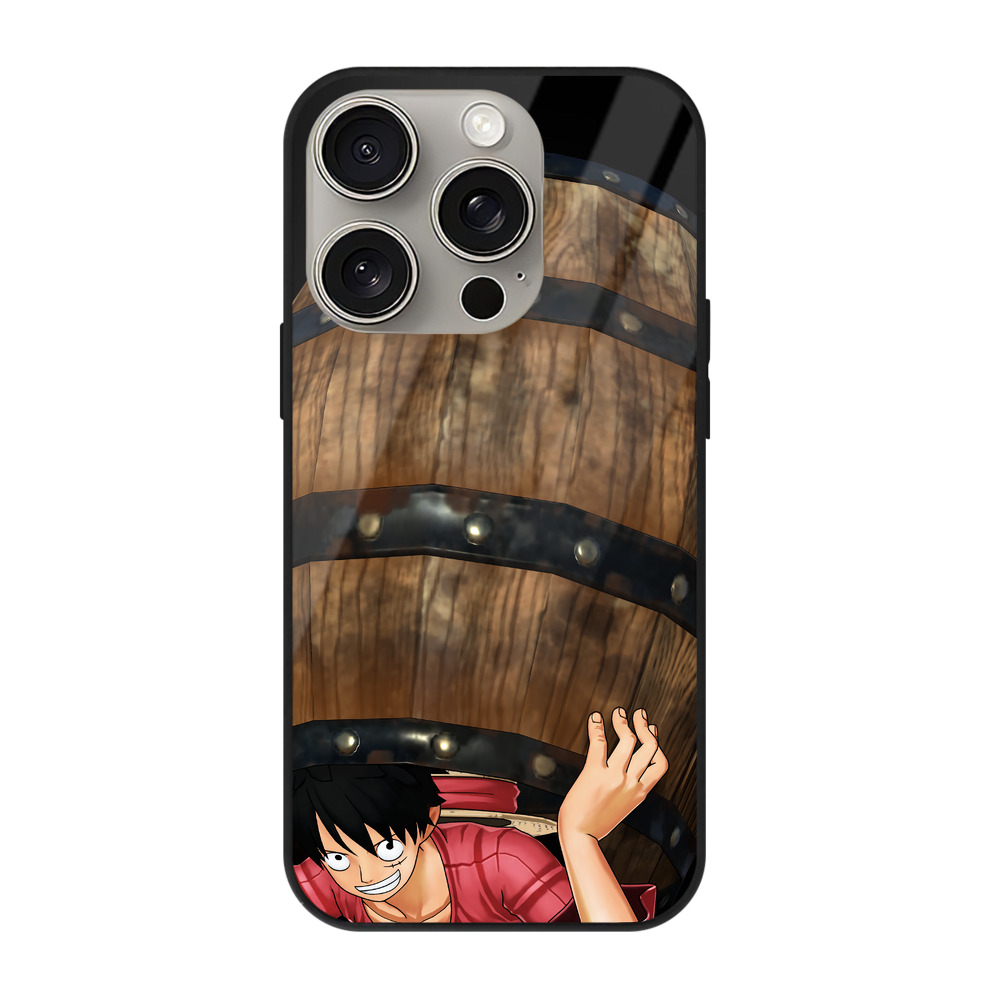（画像用） ワンピース モンキー・D・ルフィ ONE PIECE Monkey D. Luffy 【iPhone15Pro対応】スマホケース 耐衝撃＆黄変防止 背面ガラス