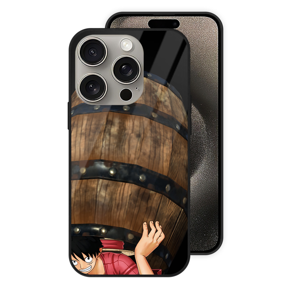 （画像用） ワンピース モンキー・D・ルフィ ONE PIECE Monkey D. Luffy 【iPhone15Pro対応】スマホケース 耐衝撃＆黄変防止 背面ガラス