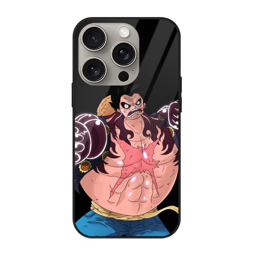 （画像用） ワンピース モンキー・D・ルフィ ONE PIECE Monkey D. Luffy 【iPhone15Pro対応】スマホケース 耐衝撃＆黄変防止 背面ガラス
