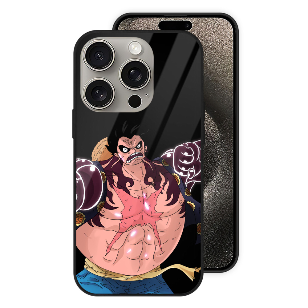 （画像用） ワンピース モンキー・D・ルフィ ONE PIECE Monkey D. Luffy 【iPhone15Pro対応】スマホケース 耐衝撃＆黄変防止 背面ガラス