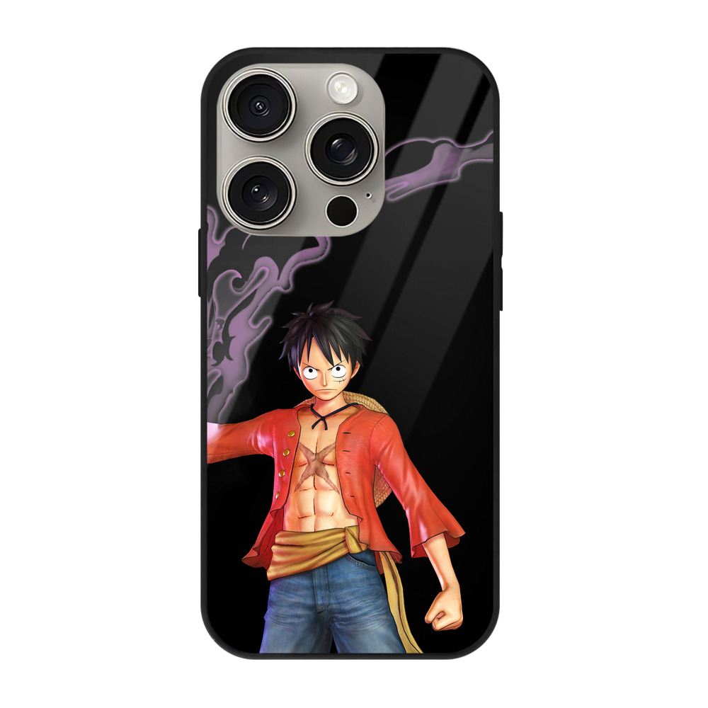 （画像用） ワンピース モンキー・D・ルフィ ONE PIECE Monkey D. Luffy 【iPhone15Pro対応】スマホケース 耐衝撃＆黄変防止 背面ガラス