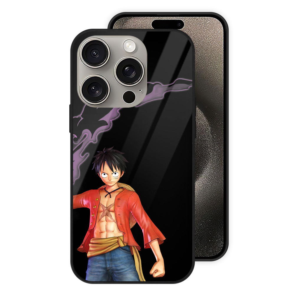 （画像用） ワンピース モンキー・D・ルフィ ONE PIECE Monkey D. Luffy 【iPhone15Pro対応】スマホケース 耐衝撃＆黄変防止 背面ガラス