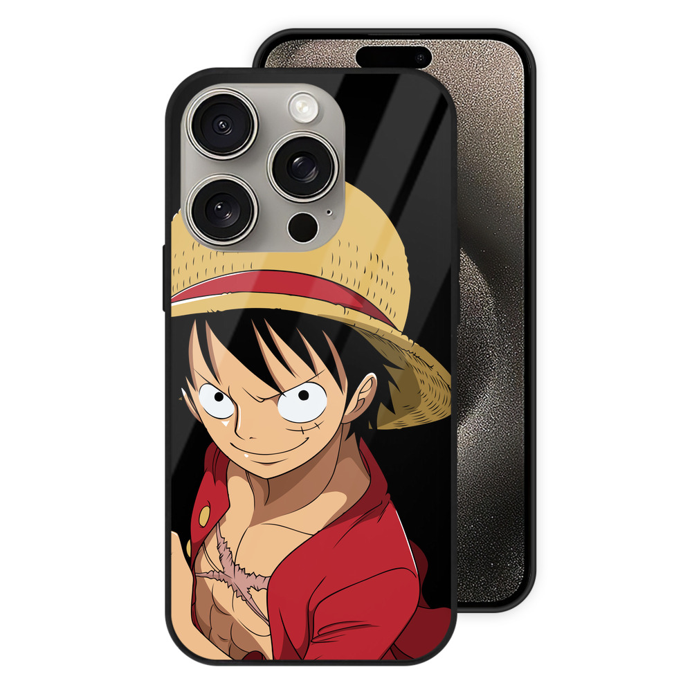 （画像用） ワンピース モンキー・D・ルフィ ONE PIECE Monkey D. Luffy 【iPhone15Pro対応】スマホケース 耐衝撃＆黄変防止 背面ガラス