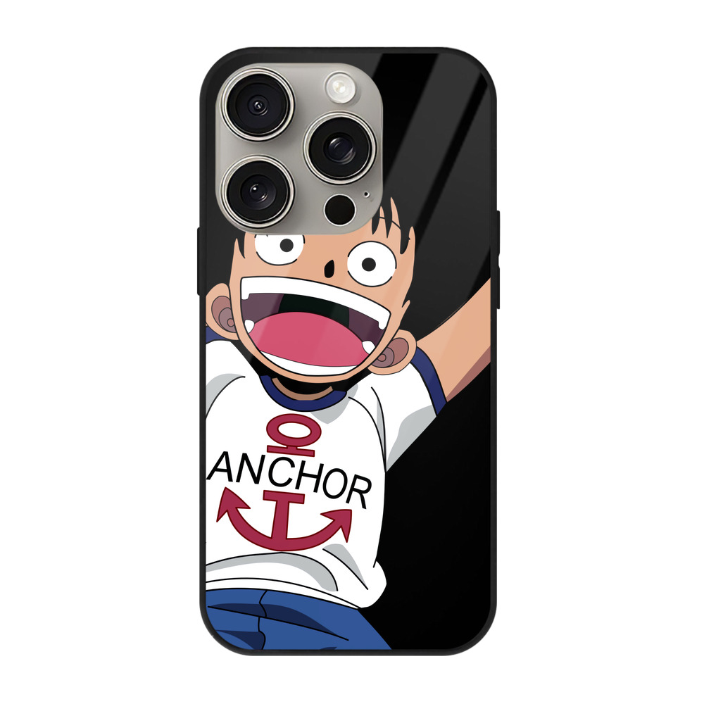 （画像用） ワンピース モンキー・D・ルフィ ONE PIECE Monkey D. Luffy 【iPhone15Pro対応】スマホケース 耐衝撃＆黄変防止 背面ガラス