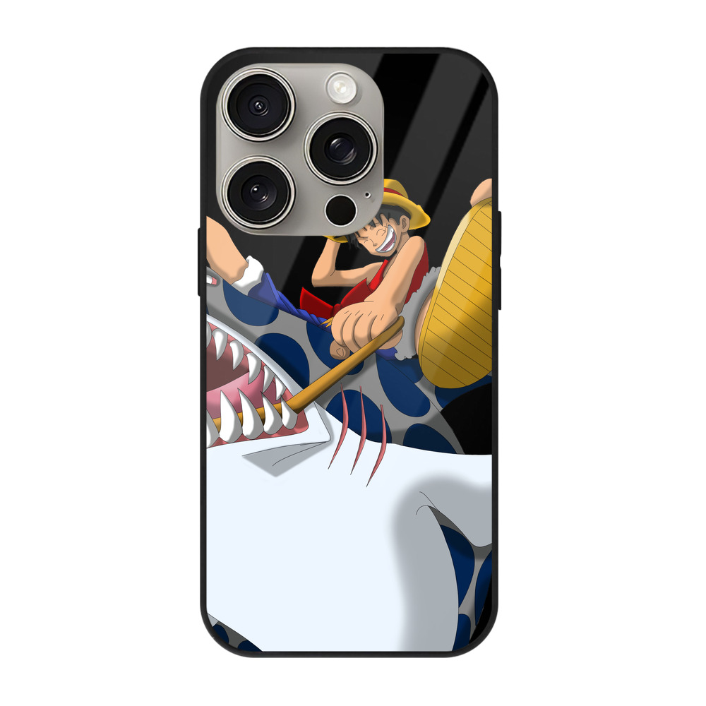 （画像用） ワンピース モンキー・D・ルフィ ONE PIECE Monkey D. Luffy 【iPhone15Pro対応】スマホケース 耐衝撃＆黄変防止 背面ガラス