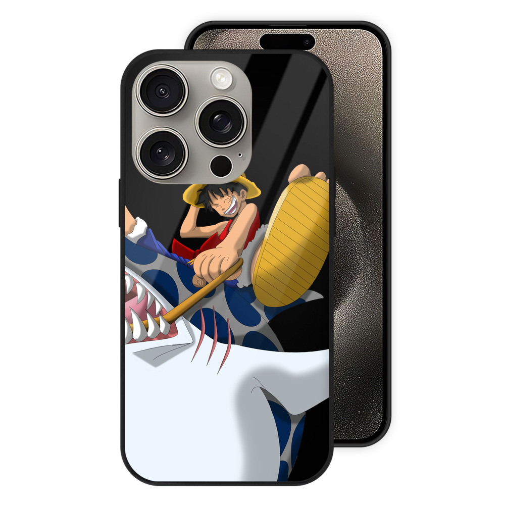 （画像用） ワンピース モンキー・D・ルフィ ONE PIECE Monkey D. Luffy 【iPhone15Pro対応】スマホケース 耐衝撃＆黄変防止 背面ガラス
