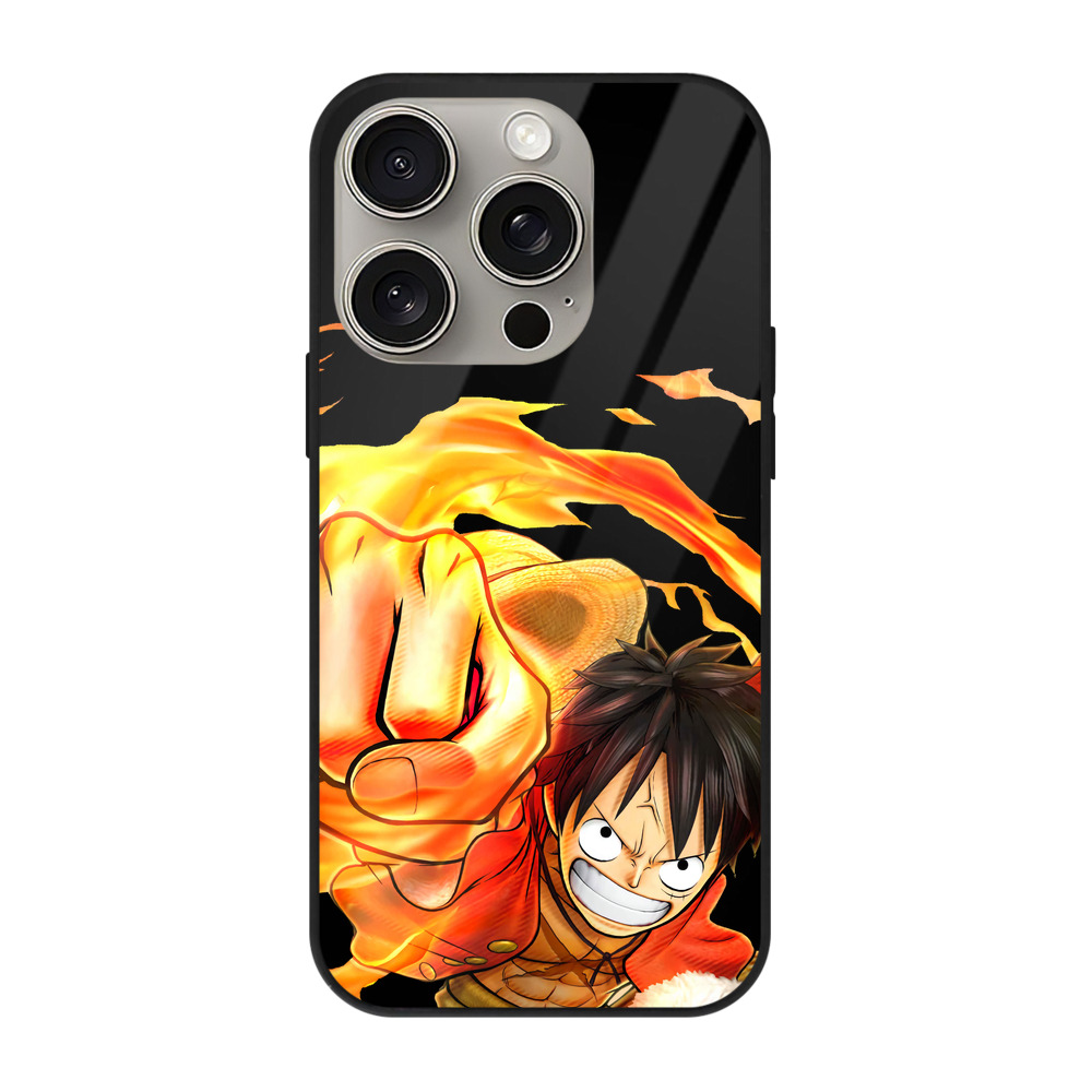 （画像用） ワンピース モンキー・D・ルフィ ONE PIECE Monkey D. Luffy 【iPhone15Pro対応】スマホケース 耐衝撃＆黄変防止 背面ガラス