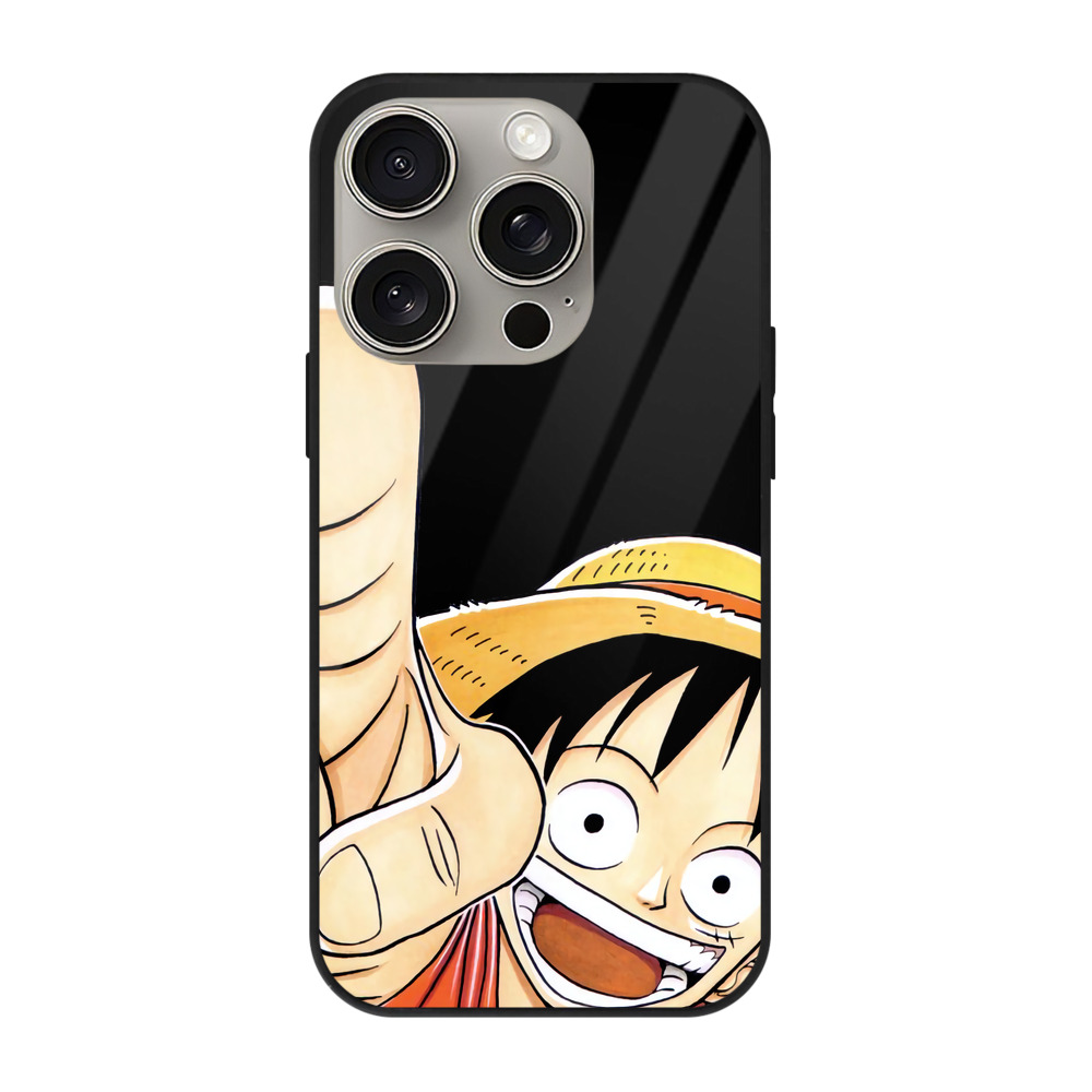 （画像用） ワンピース モンキー・D・ルフィ ONE PIECE Monkey D. Luffy 【iPhone15Pro対応】スマホケース 耐衝撃＆黄変防止 背面ガラス