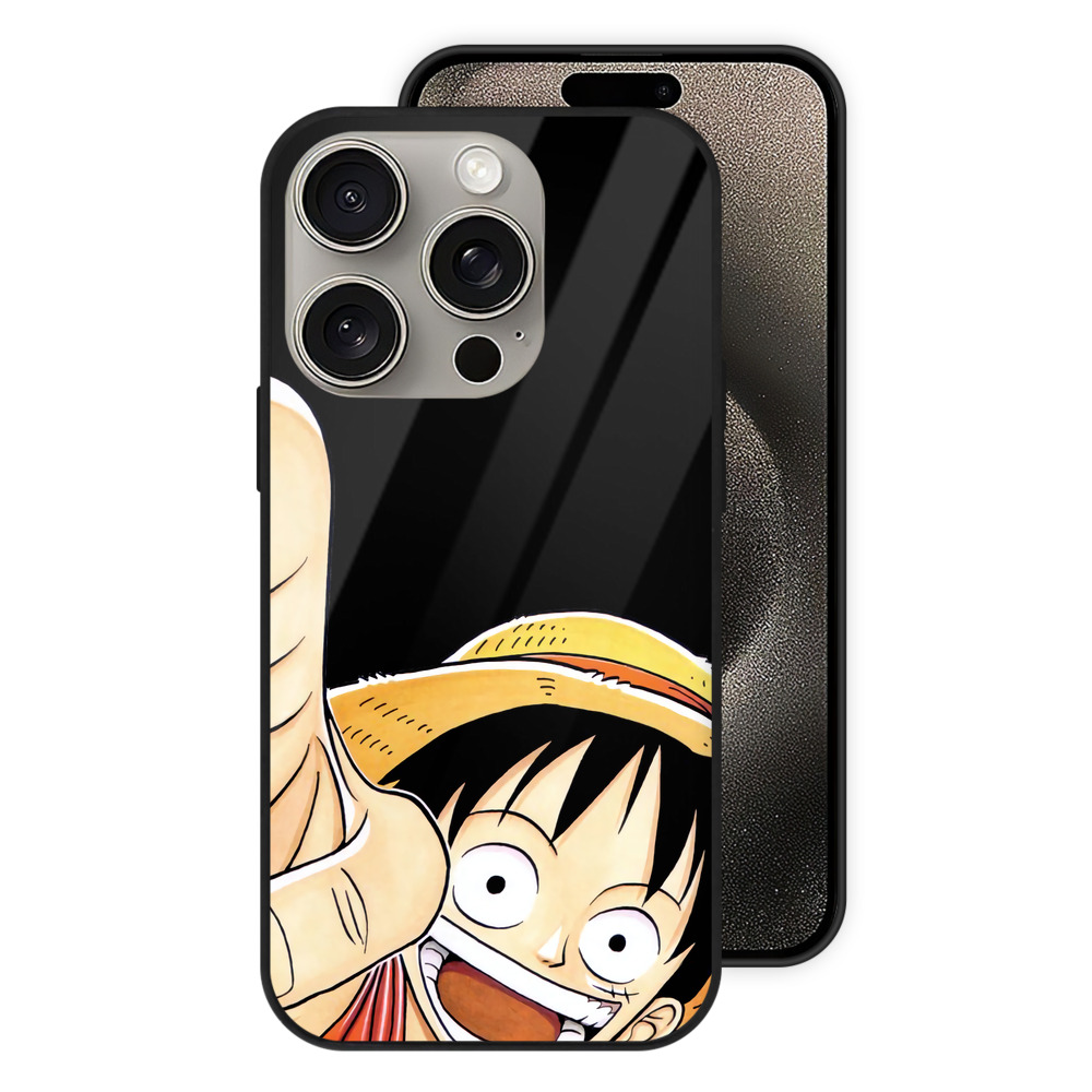 ワンピース モンキー・D・ルフィ ONE PIECE Monkey D. Luffy 【iPhone15Pro対応】スマホケース 耐衝撃＆黄変防止 背面ガラス
