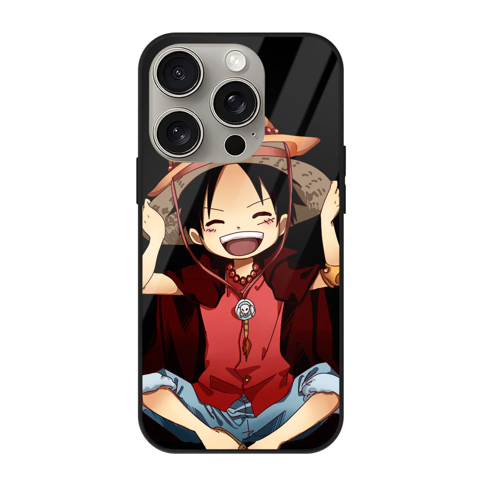 （画像用） ワンピース モンキー・D・ルフィ ONE PIECE Monkey D. Luffy 【iPhone15Pro対応】スマホケース 耐衝撃＆黄変防止 背面ガラス