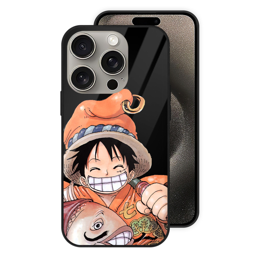 （画像用） ワンピース モンキー・D・ルフィ ONE PIECE Monkey D. Luffy 【iPhone15Pro対応】スマホケース 耐衝撃＆黄変防止 背面ガラス