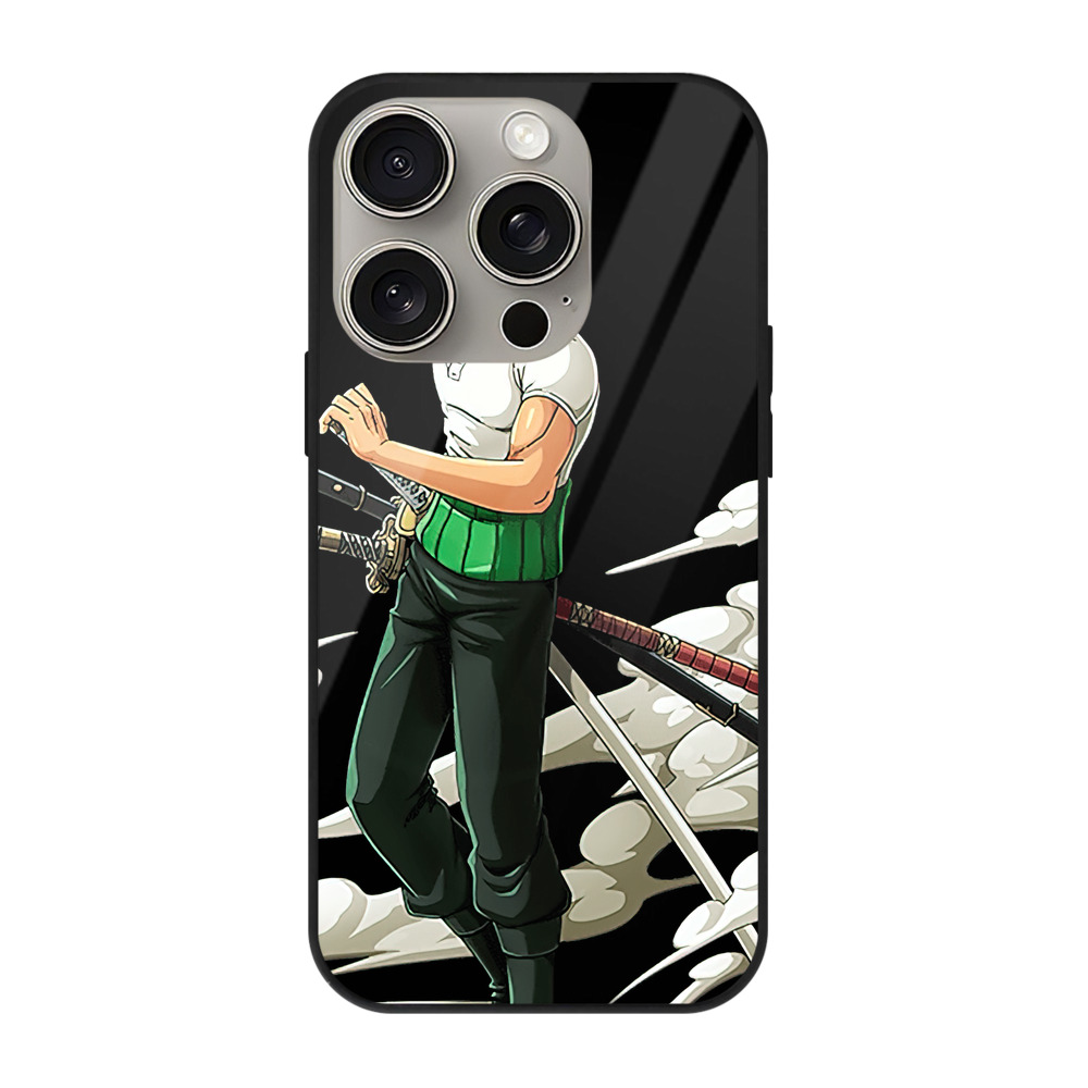 （画像用） ワンピース ロロノア・ゾロ ONE PIECE Roronoa Zoro 【iPhone15Pro対応】スマホケース 耐衝撃＆黄変防止 背面ガラス