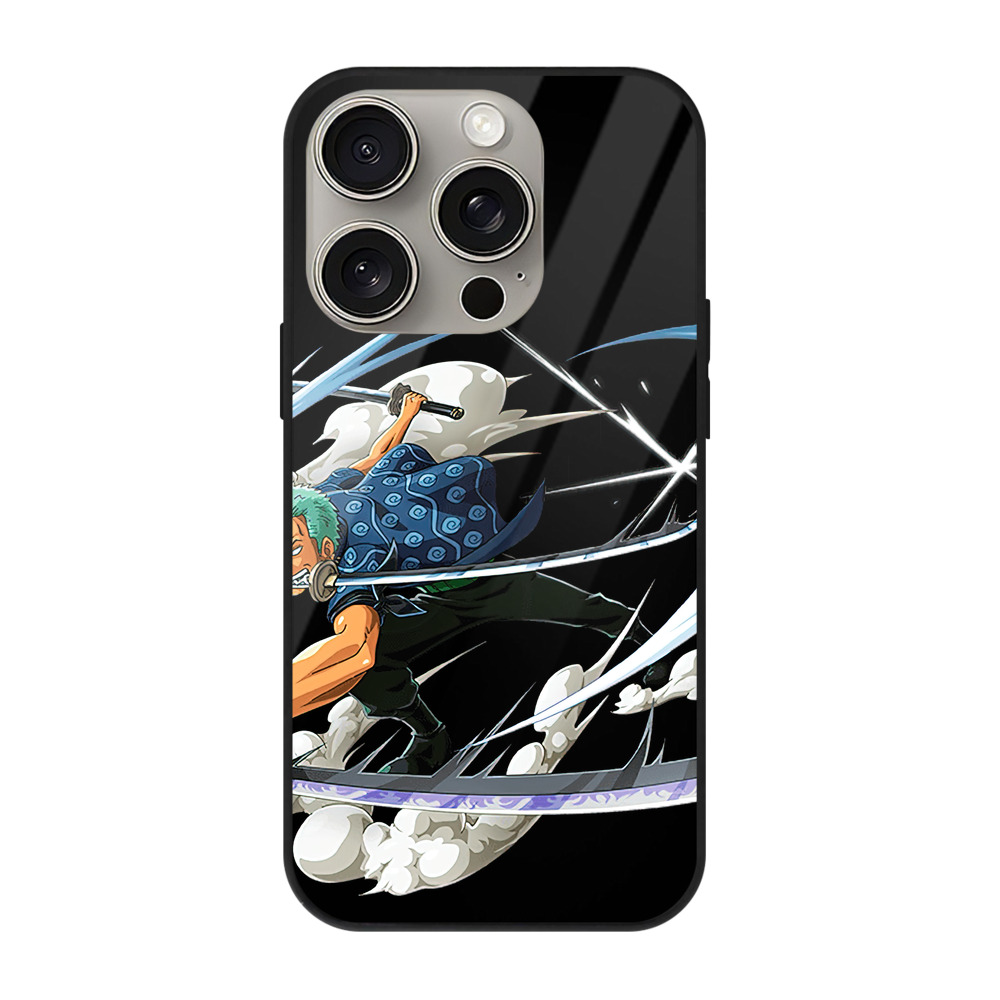 （画像用） ワンピース ロロノア・ゾロ ONE PIECE Roronoa Zoro 【iPhone15Pro対応】スマホケース 耐衝撃＆黄変防止 背面ガラス