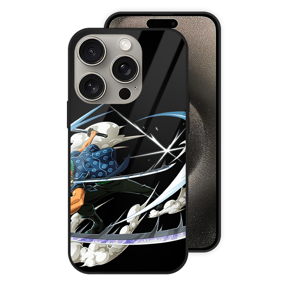 （画像用） ワンピース ロロノア・ゾロ ONE PIECE Roronoa Zoro 【iPhone15Pro対応】スマホケース 耐衝撃＆黄変防止 背面ガラス