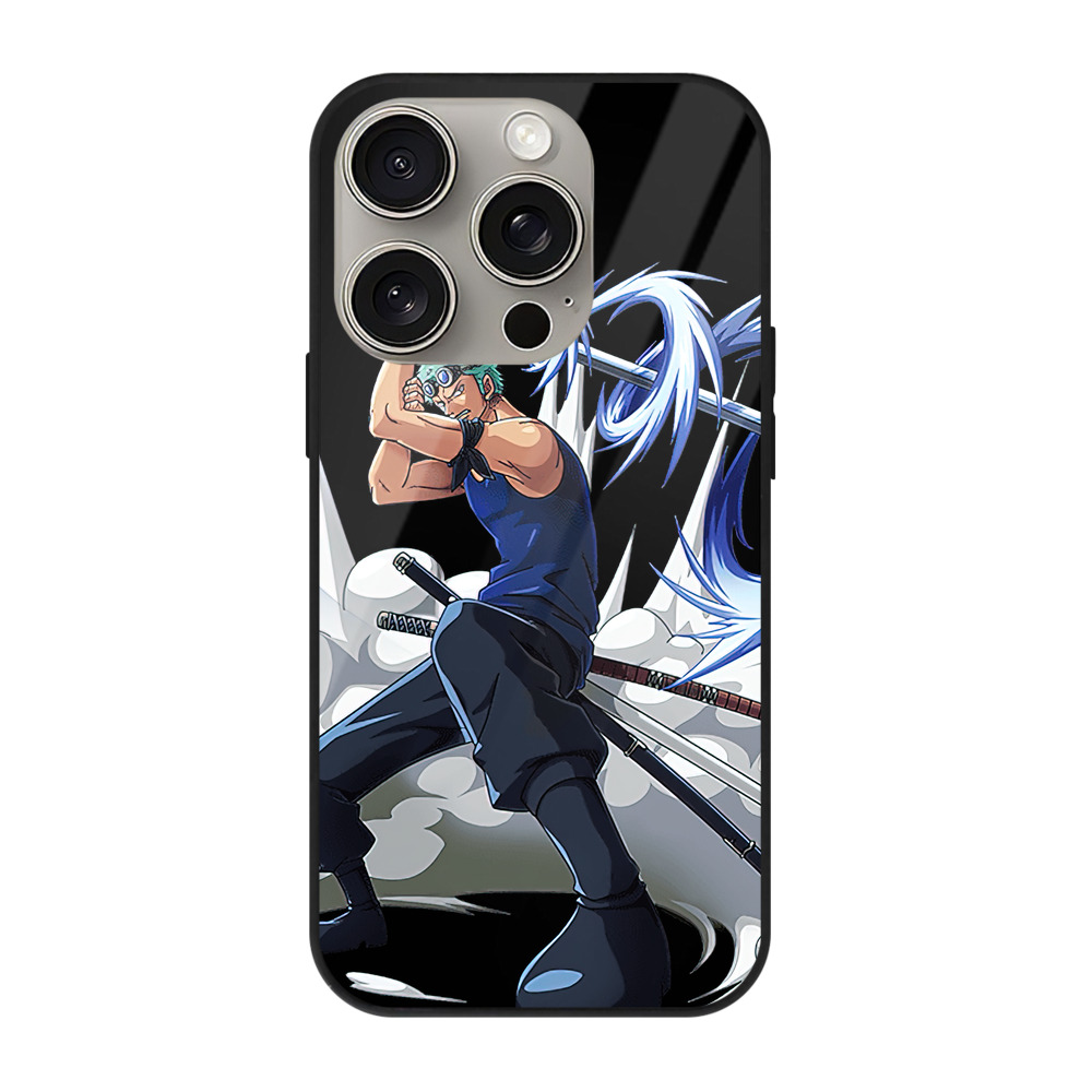 （画像用） ワンピース ロロノア・ゾロ ONE PIECE Roronoa Zoro 【iPhone15Pro対応】スマホケース 耐衝撃＆黄変防止 背面ガラス