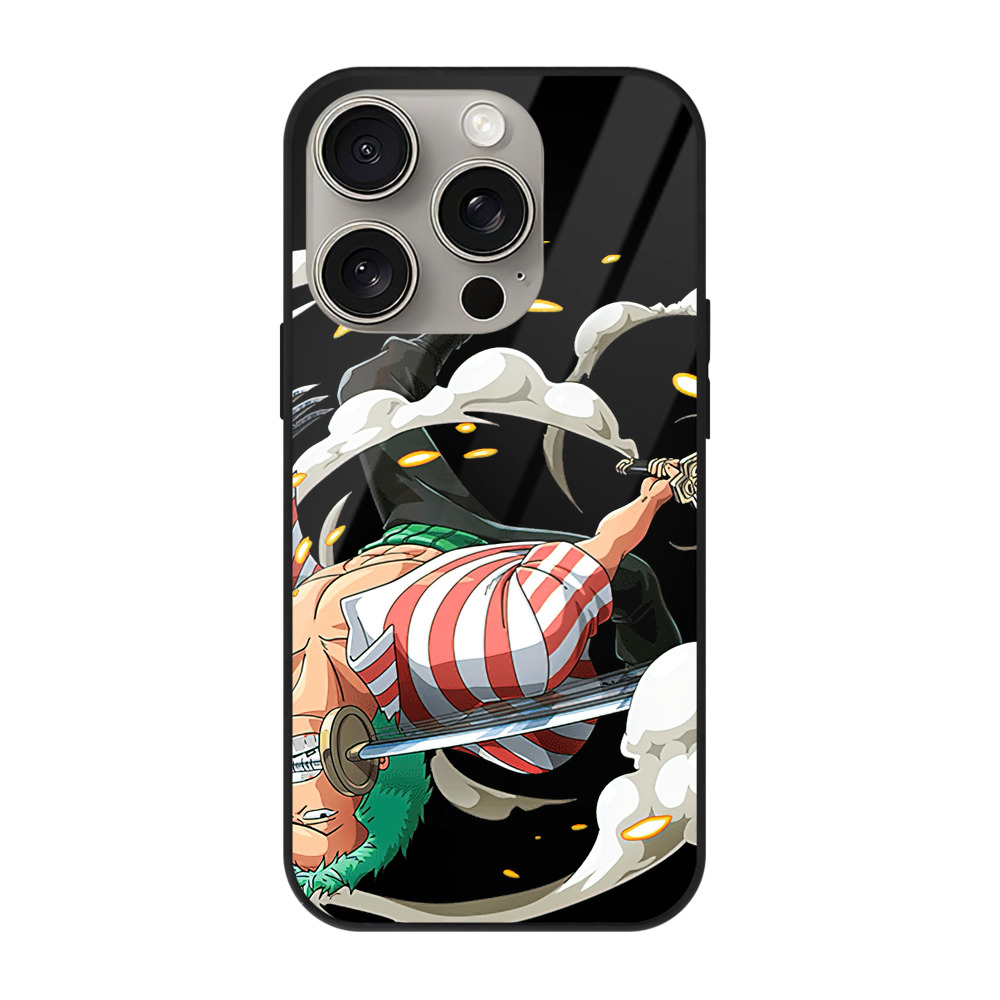 （画像用） ワンピース ロロノア・ゾロ ONE PIECE Roronoa Zoro 【iPhone15Pro対応】スマホケース 耐衝撃＆黄変防止 背面ガラス