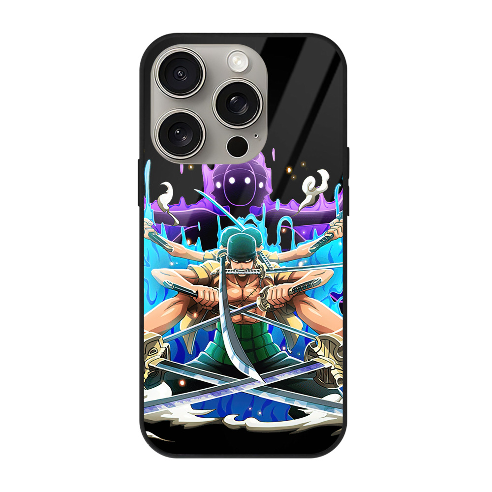（画像用） ワンピース ロロノア・ゾロ ONE PIECE Roronoa Zoro 【iPhone15Pro対応】スマホケース 耐衝撃＆黄変防止 背面ガラス