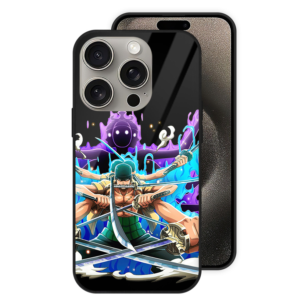 （画像用） ワンピース ロロノア・ゾロ ONE PIECE Roronoa Zoro 【iPhone15Pro対応】スマホケース 耐衝撃＆黄変防止 背面ガラス