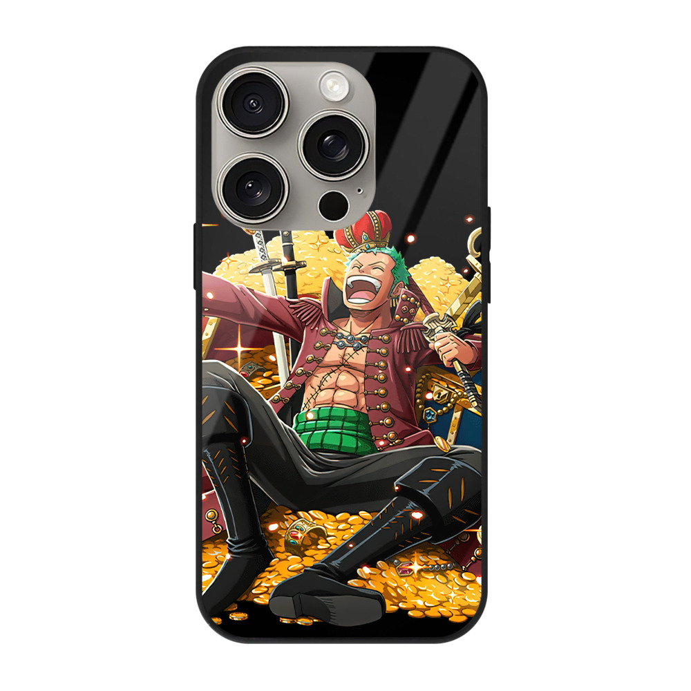 （画像用） ワンピース ロロノア・ゾロ ONE PIECE Roronoa Zoro 【iPhone15Pro対応】スマホケース 耐衝撃＆黄変防止 背面ガラス