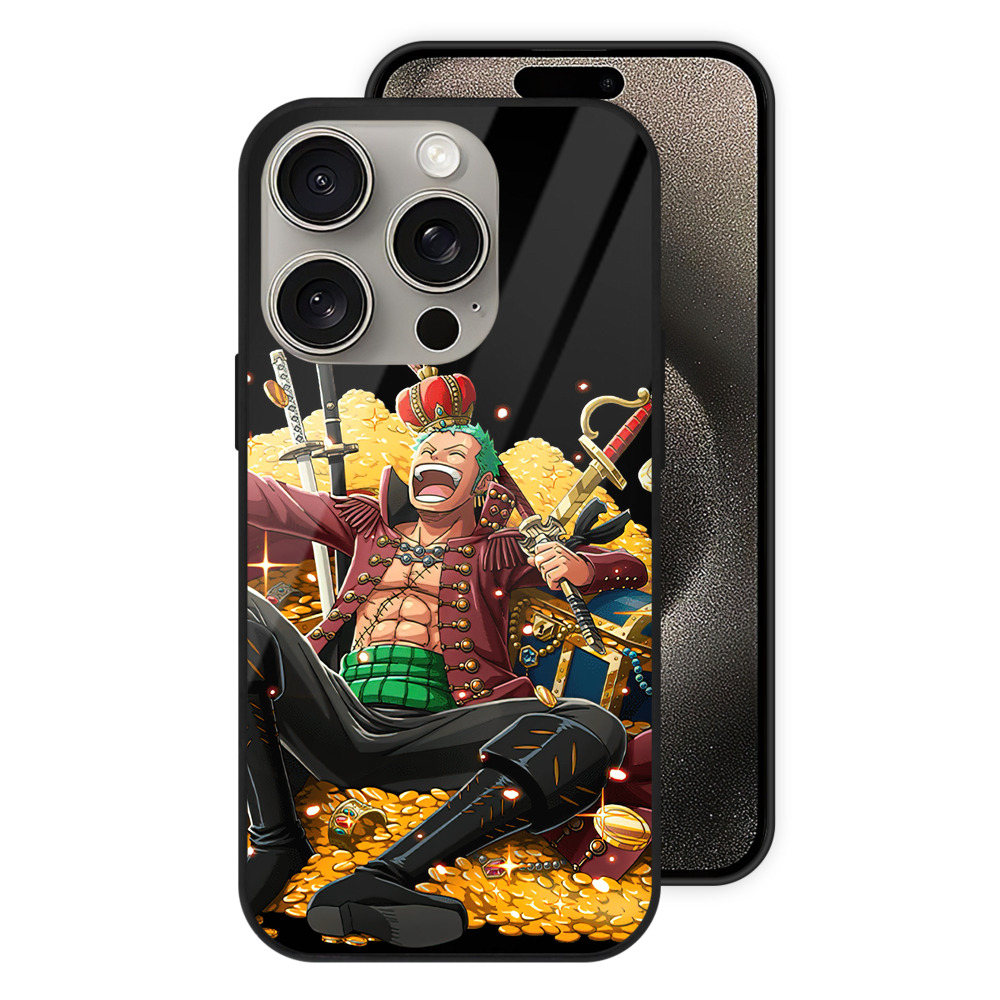 （画像用） ワンピース ロロノア・ゾロ ONE PIECE Roronoa Zoro 【iPhone15Pro対応】スマホケース 耐衝撃＆黄変防止 背面ガラス