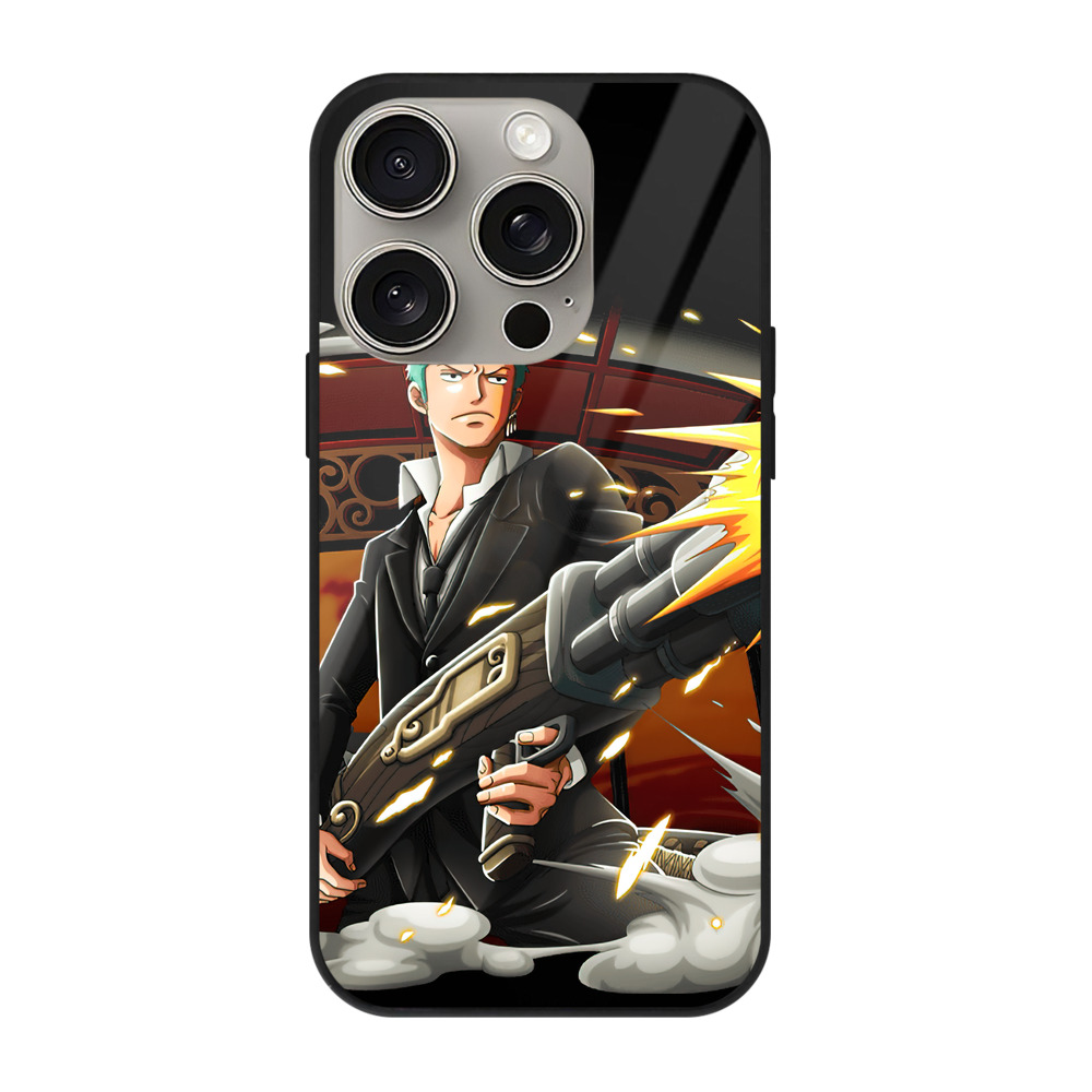 （画像用） ワンピース ロロノア・ゾロ ONE PIECE Roronoa Zoro 【iPhone15Pro対応】スマホケース 耐衝撃＆黄変防止 背面ガラス